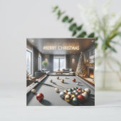 Een snooker Kerstgenot Feestdagenkaart (Staand voorkant)