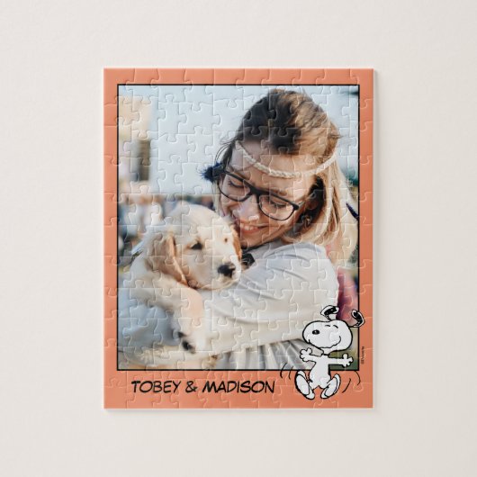 Een Snoopy Happy Dance | Foto toevoegen Legpuzzel (Verticaal)