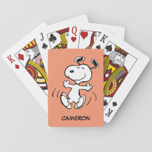 Een Snoopy Happy Dance   Jouw namen toevoegen Pokerkaarten