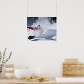 Een snowboarderrips zonder tractie, met poeder omg poster (Keuken)