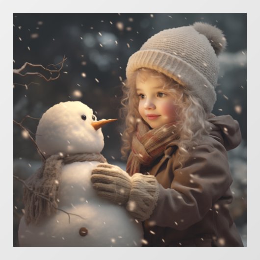 Een Snowman bouwen Raamsticker (Vel)