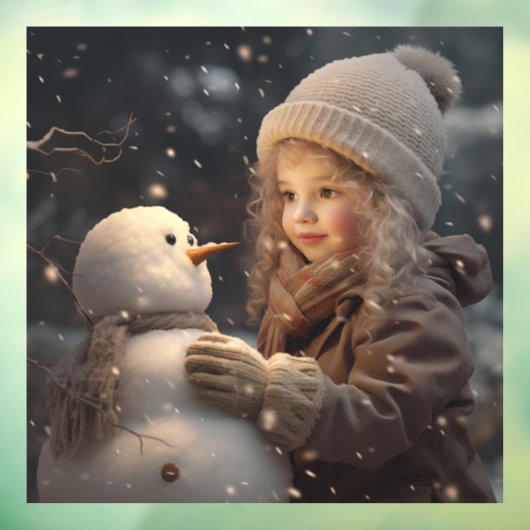 Een Snowman bouwen Raamsticker (Vel 3)