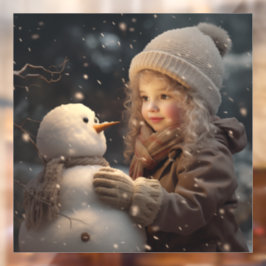 Een Snowman bouwen Raamsticker