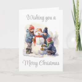 Een Snowman Christmas-Kaart bouwen Feestdagen Kaart