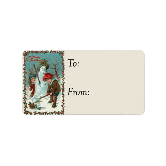 Een Snowman  Gift Label maken (Voorkant)