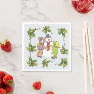 een snowman napkins bouwen servet