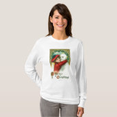 Een snowman-scène met een prettige kerst t-shirt (Voorkant volledig)