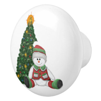 Een Snowman voor Kerstmis Keramische Knop
