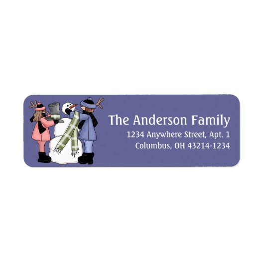 Een Snowman Winter Return Address Label maken (Voorkant)
