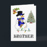 Een Snowmans Kerstmis Feestdagen Kaart<br><div class="desc">SmudgeArt's kerstkaart Collectie van heerlijke en kleurrijke Snowmen voor al die speciale geliefden op je kaart die een lijst geven... .</div>