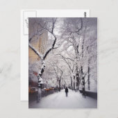 Een Snowy City Sidewalk Briefkaart (Voorkant / Achterkant)