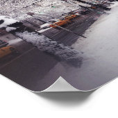 Een Snowy City Sidewalk Poster (Hoek)
