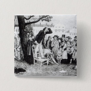 Een socialistische spreker, gegraveerd door W.Stro Vierkante Button 5,1 Cm