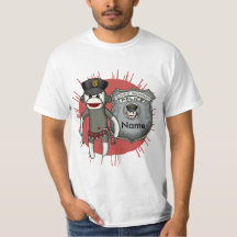Een Sock Monkey politie t-shirt