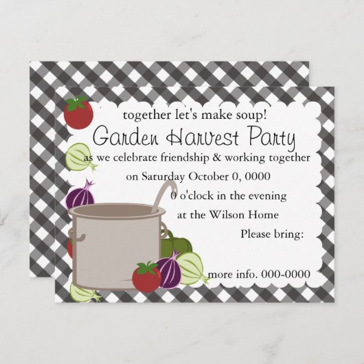 Een soep kaart (Voorkant / Achterkant)