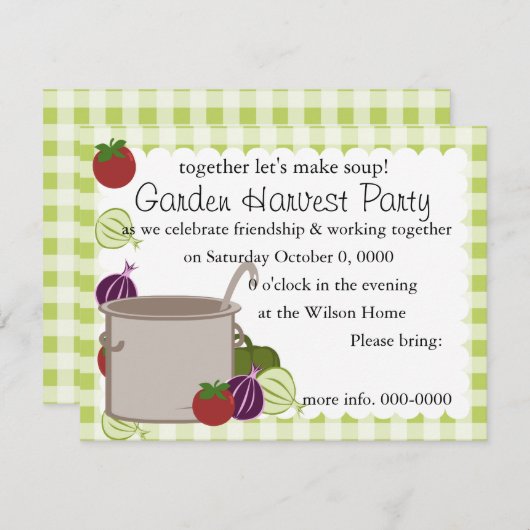 Een soep kaart (Voorkant / Achterkant)