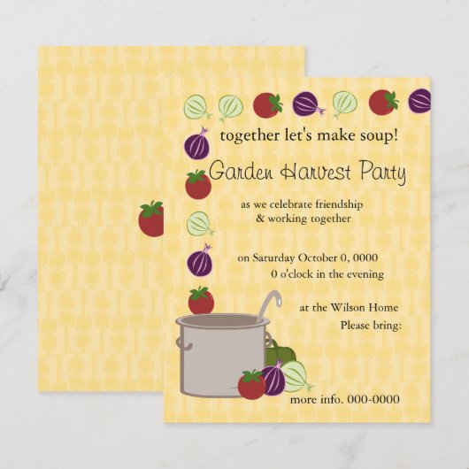 Een soep kaart (Voorkant / Achterkant)