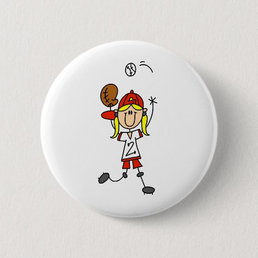 Een Softball-Button vangen Ronde Button 5,7 Cm (Voorkant)