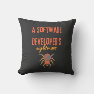 Een software ontwikkelaars nachtmerrie grappig kussen