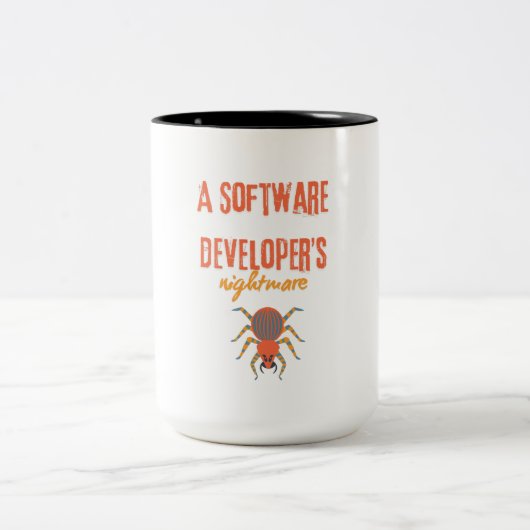 Een software ontwikkelaars nachtmerrie grappig tweekleurige koffiemok (Center)