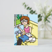 Een sokpop naaien briefkaart (Staand voorkant)