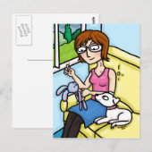 Een sokpop naaien briefkaart (Voorkant / Achterkant)