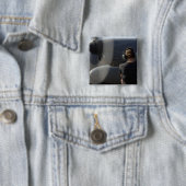 Een soldaat bewaakt de prestaties vierkante button 5,1 cm (In situ)