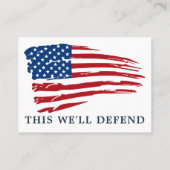 Een soldaat bidt militair-Amerikaans vlaggenschip Visitekaartje (Achterkant)