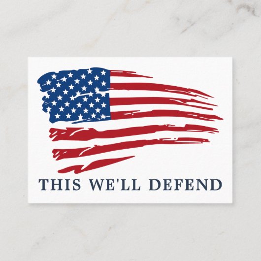 Een soldaat bidt militair-Amerikaans vlaggenschip Visitekaartje (Achterkant)