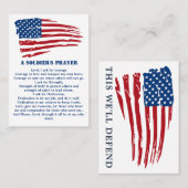 Een soldaat bidt militair-Amerikaans vlaggenschip Visitekaartje (Voorkant / Achterkant)
