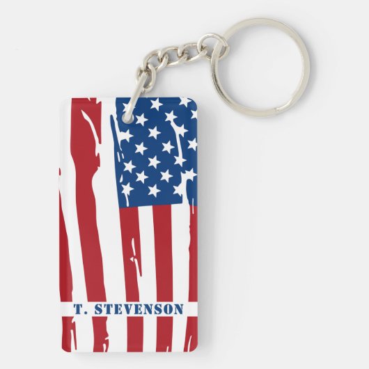 Een soldaat bidt militaire patriottische Amerikaan Sleutelhanger (achterkant)