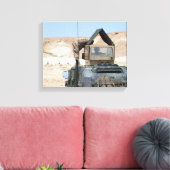 Een soldaat geeft opdracht aan een Irakese soldaat Canvas Afdruk (Insitu (Woonkamer))