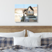 Een soldaat geeft opdracht aan een Irakese soldaat Canvas Afdruk (Insitu (Slaapkamer))