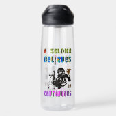 Een soldaat gelooft in continu waterfles (Achterkant)