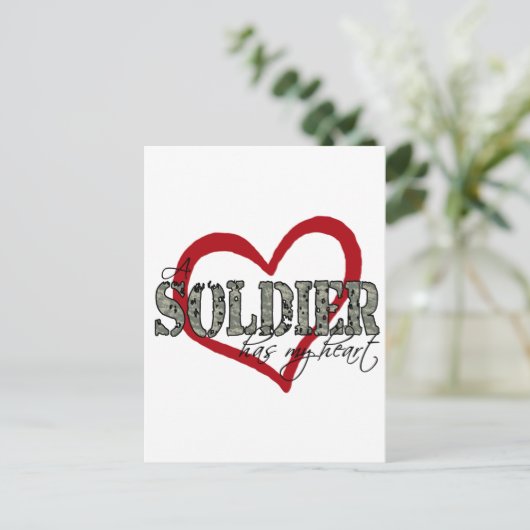 Een soldaat heeft mijn hart briefkaart (Staand voorkant)