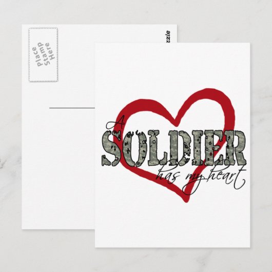 Een soldaat heeft mijn hart briefkaart (Voorkant / Achterkant)