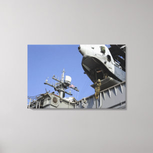 Een soldaat met snelle touwen canvas afdruk