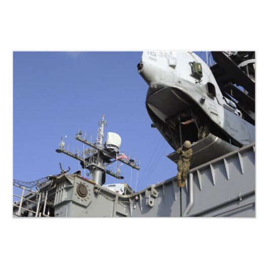 Een soldaat met snelle touwen foto afdruk (Voorkant)