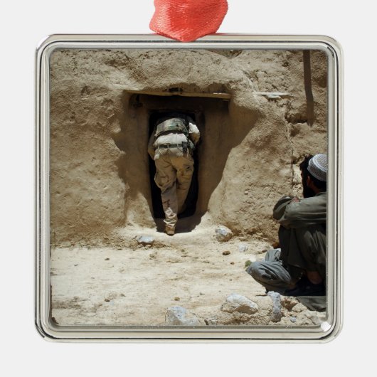 Een soldaat van de Nationale Garde Metalen Ornament (Voorkant)