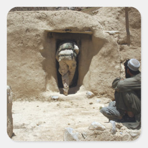 Een soldaat van de Nationale Garde Vierkante Sticker