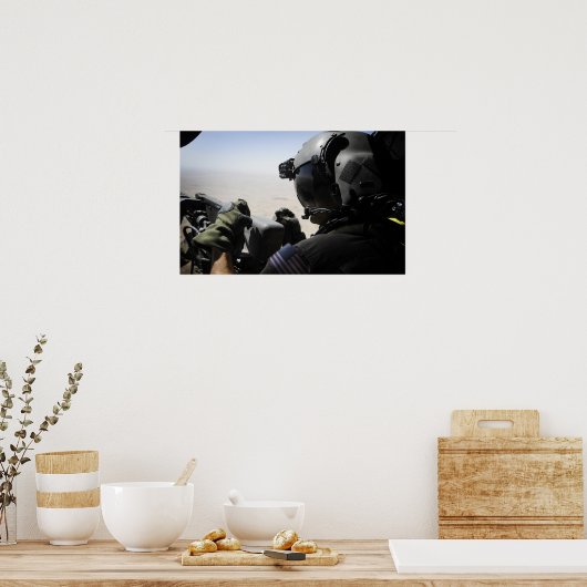 Een soldaat zorgt voor veiligheid poster (Keuken)