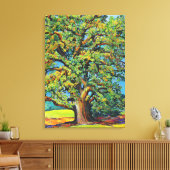 Een solitaire boom canvas afdruk (Insitu (Woonkamer))