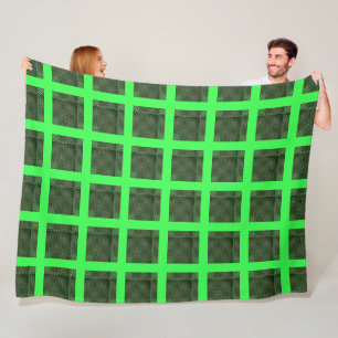 Een soort abstract ingecheckte groene vierkant fleece deken