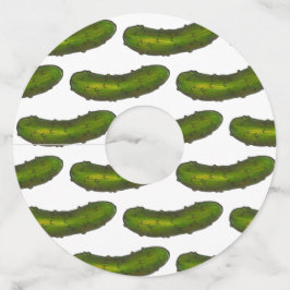 Een soort Big Dill Crunchy Green Kosher Pickle Wijnglaslabel