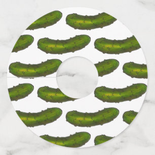 Een soort Big Dill Crunchy Green Kosher Pickle Wijnglaslabel
