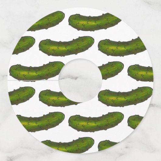 Een soort Big Dill Crunchy Green Kosher Pickle Wijnglaslabel (Voorkant)