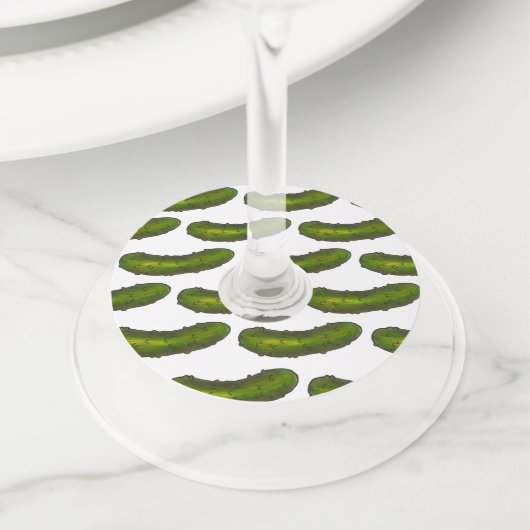 Een soort Big Dill Crunchy Green Kosher Pickle Wijnglaslabel (Dichtbij)