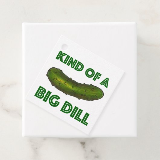 Een soort Big Dill (Deal) Green Kosher Pickle Bedankjes Labels (In situ)
