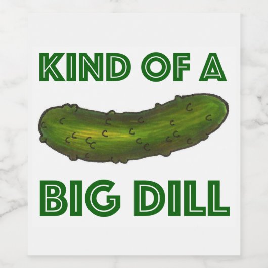 Een soort Big Dill (Deal) Green Kosher Pickle Wijn Etiket (Enkel label)
