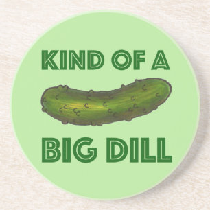 Een soort Big Dill (Deal) Green Kosher Pickle Zandsteen Onderzetter